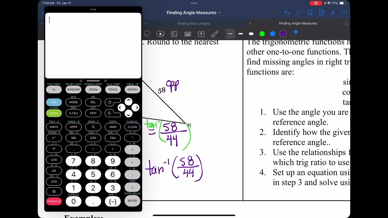 The Trig Ratios - Finding Angle Measures
