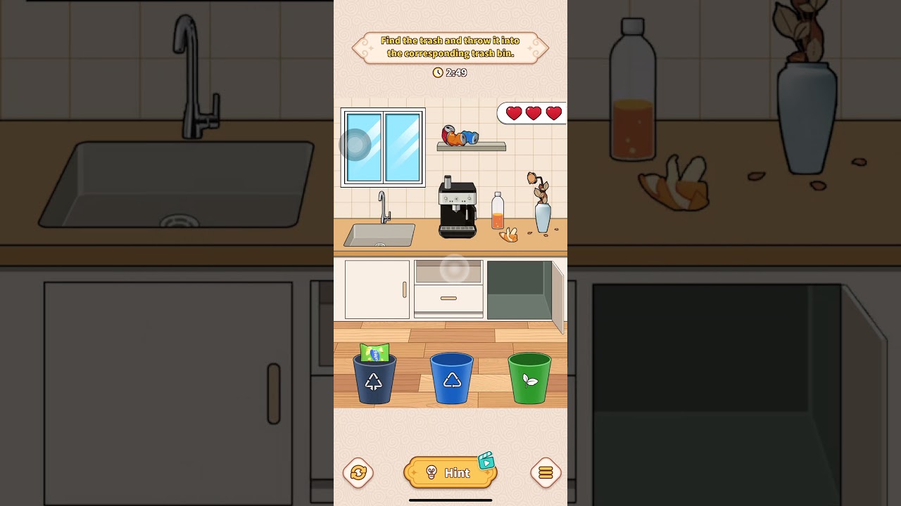 Brain Puzzle Tricky Quest Level 79 - Find The Trash and Throw It Into The Trash Bin - Waste Sorting.