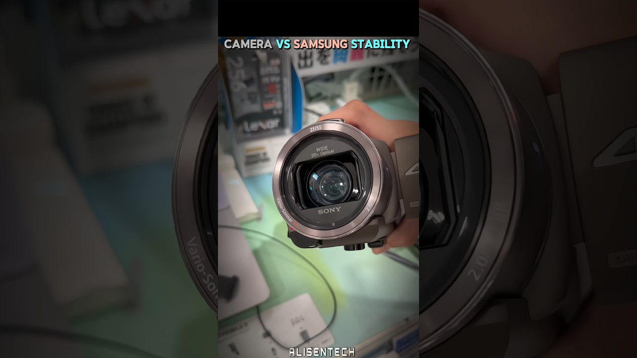 DSLR VS Samsung ois stability ☠️ truth behind stability 🧐 #Samsung #Sony #DSLR #camera #stability