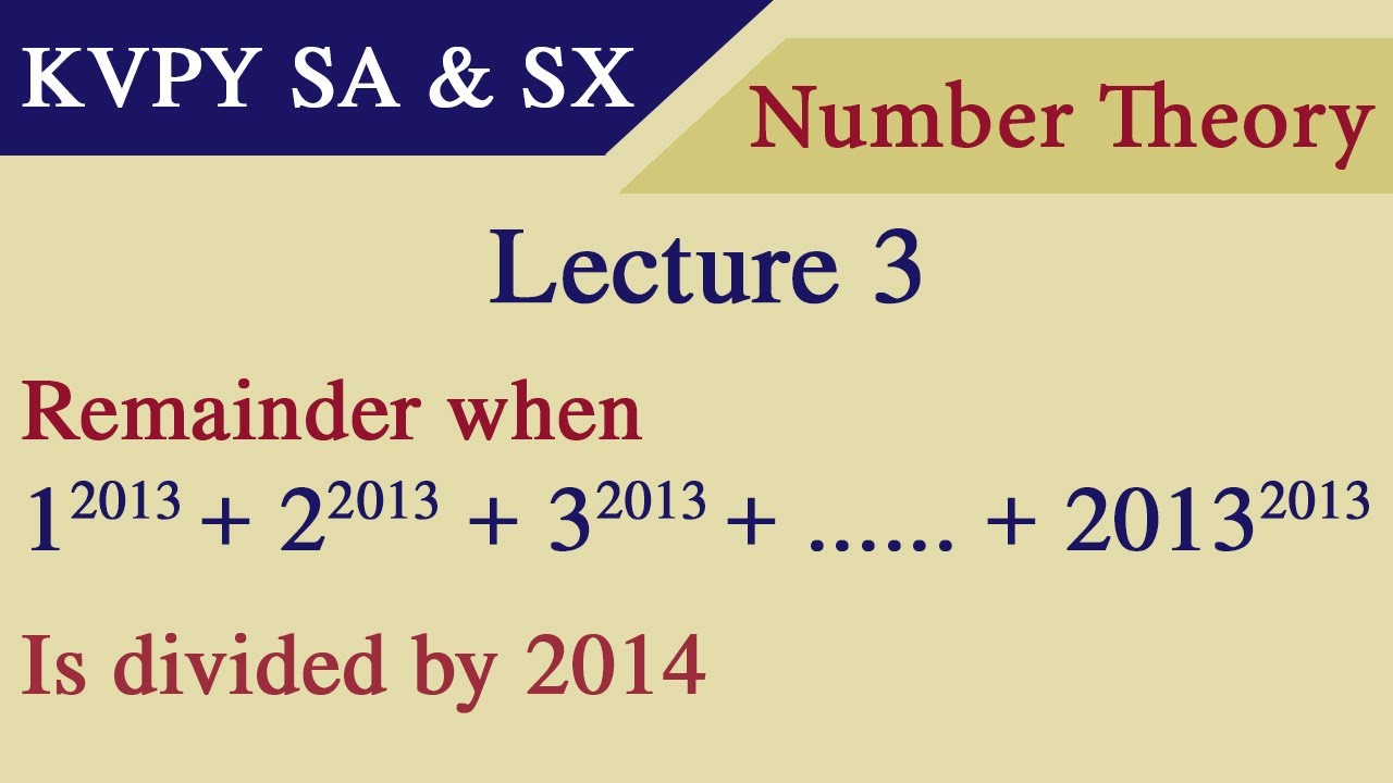 Number Theory Lecture-3 || KVPY 2022