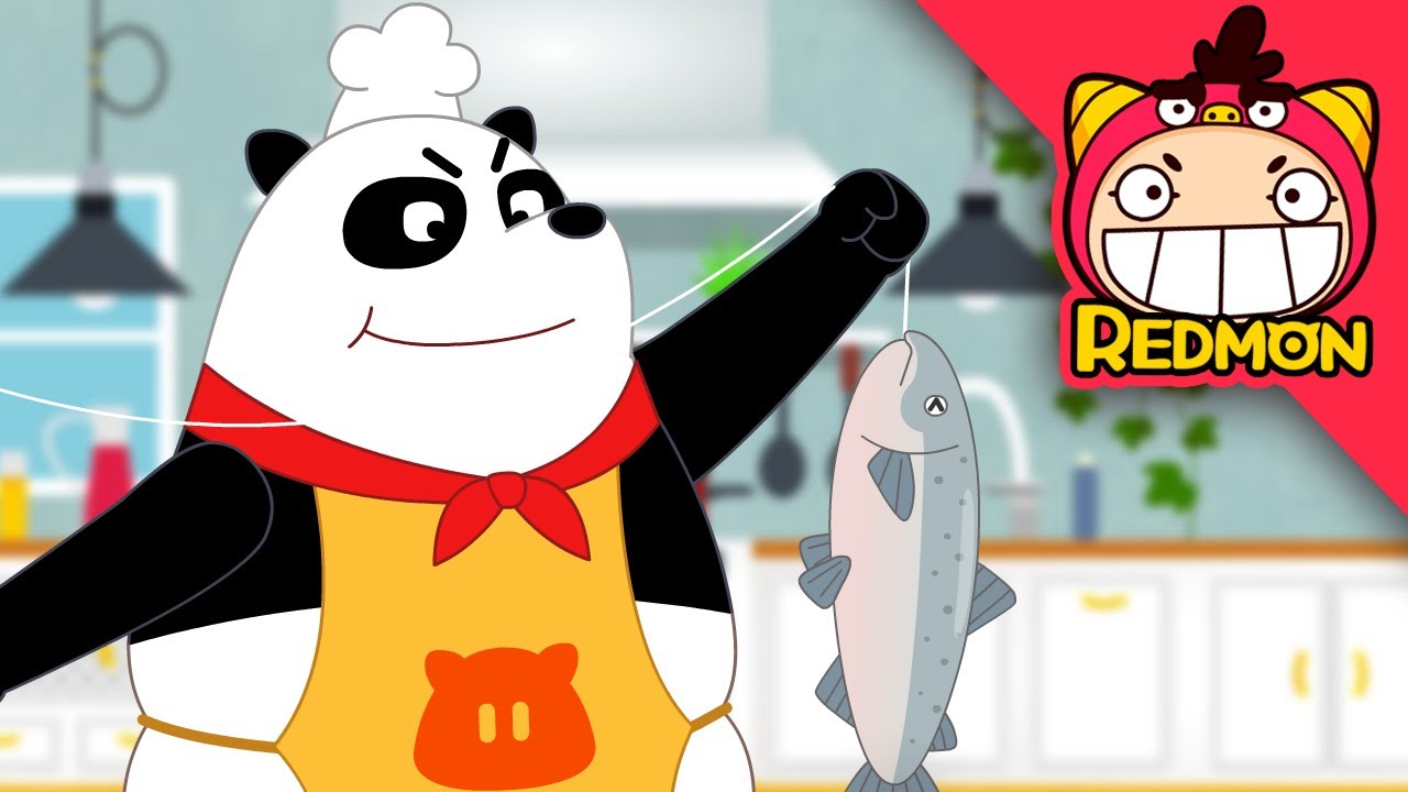 Sushi | Chef PANDA | Making food | for children | funny video | REDMON