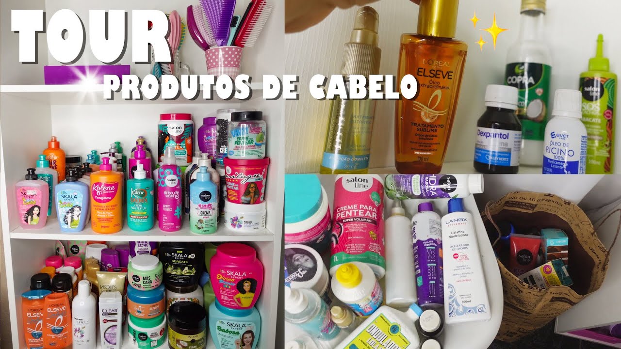 TOUR PELOS MEUS PRODUTOS DE CABELO - MUITO PRODUTO + FIZ A LIMPA | Oeslanhiny Nunes