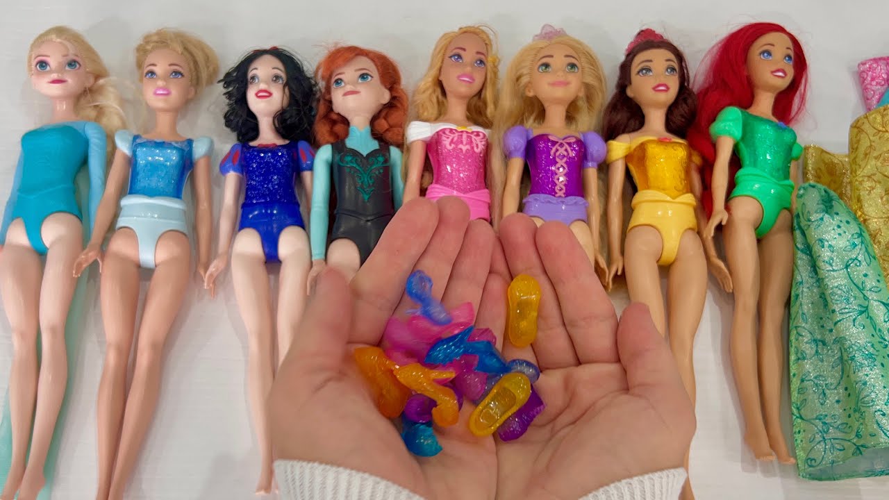 9 Minutes Disney Princess Collection ASMR Satisfying Unboxing | Disney Dolls Relaxing