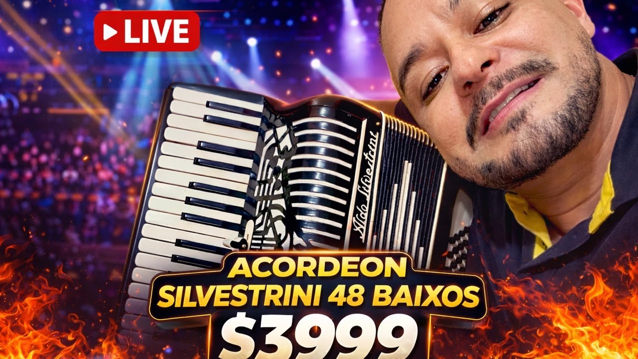 🔥 LIVE | Acordeon Silvestrini 48 baixos  à Venda – R$ 40000  | Só Top Acordeons