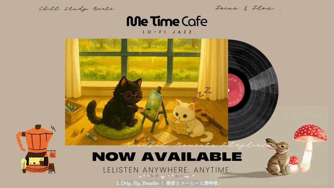 人生は、急いで答えを出すものじゃない ｜ 夜の集中・読書・ゆっくり作業用 – Lo fi Jazz Me Time Café #MeTimeCats