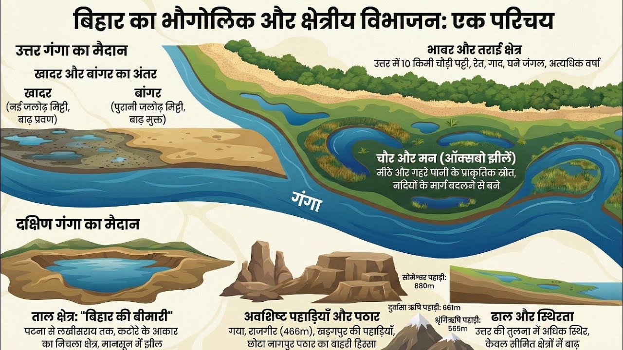 दक्षिणी बिहार के मैदान का विभाजन ।। Bihargeography।। बिहारकाभूगोल ।। BPSC । Railway । factandtheory 