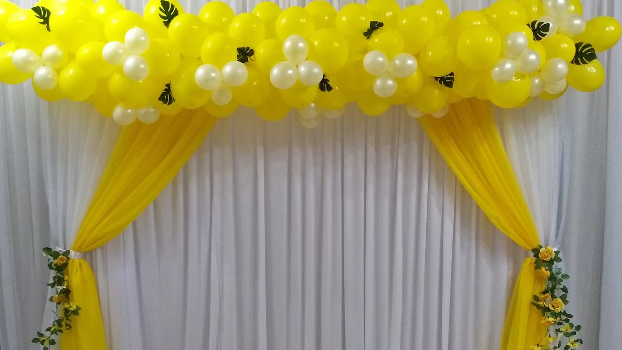 Como Fazer Painel de Cortina Para Festa Com Coluna de Balão Decoração Aniversário Ideias Cortinário