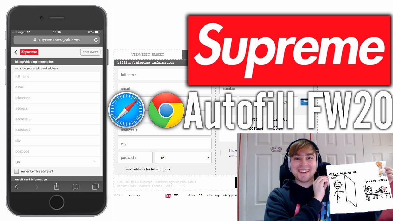 Chrome & Safari Autofill For Supreme FW20 (How To Set It Up)