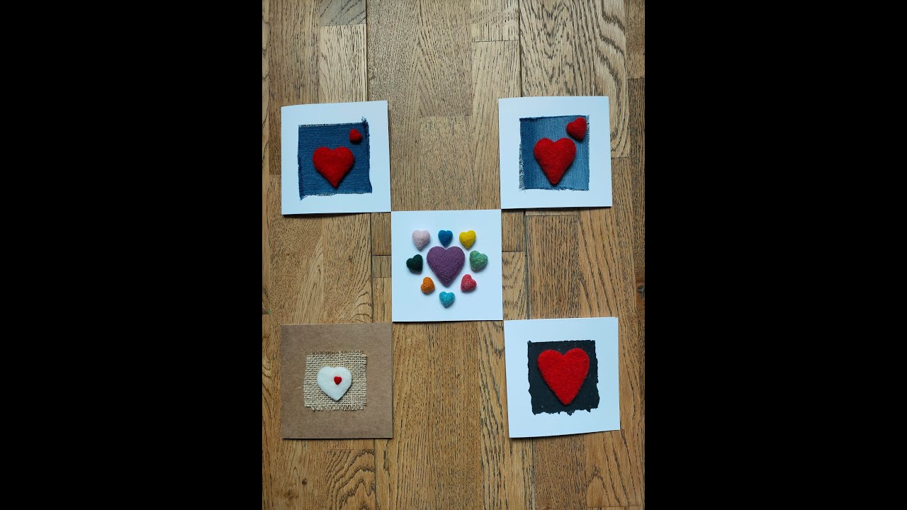 Needle Felted Heart Card #tutorial #needlefelting