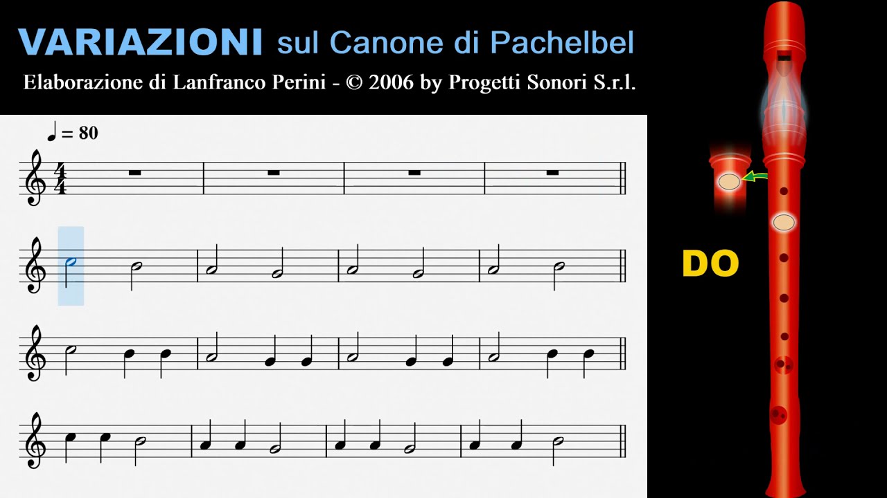 Variazioni sul Canone di Pachelbel per Flauto dolce