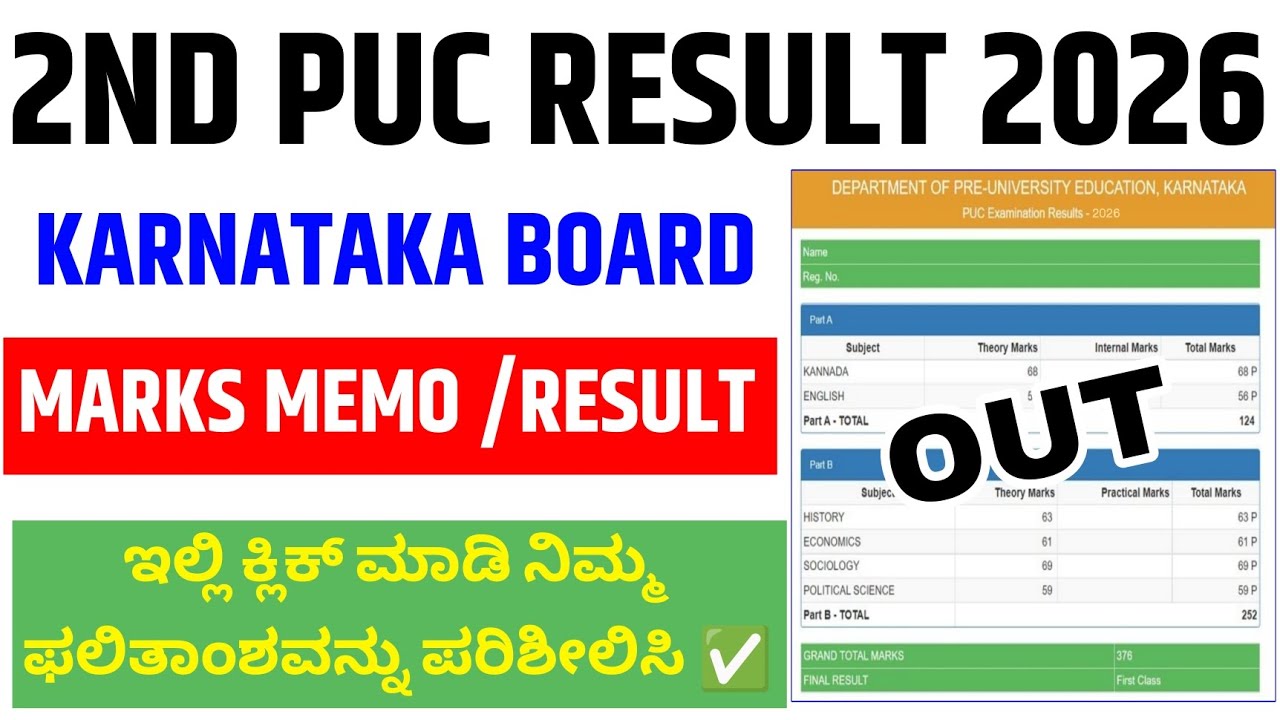 Karnataka 2nd PUC Result 2026 🔴 How To Check 2nd PUC Result 2026 ? 2nd PUC Result 2026 karnatka