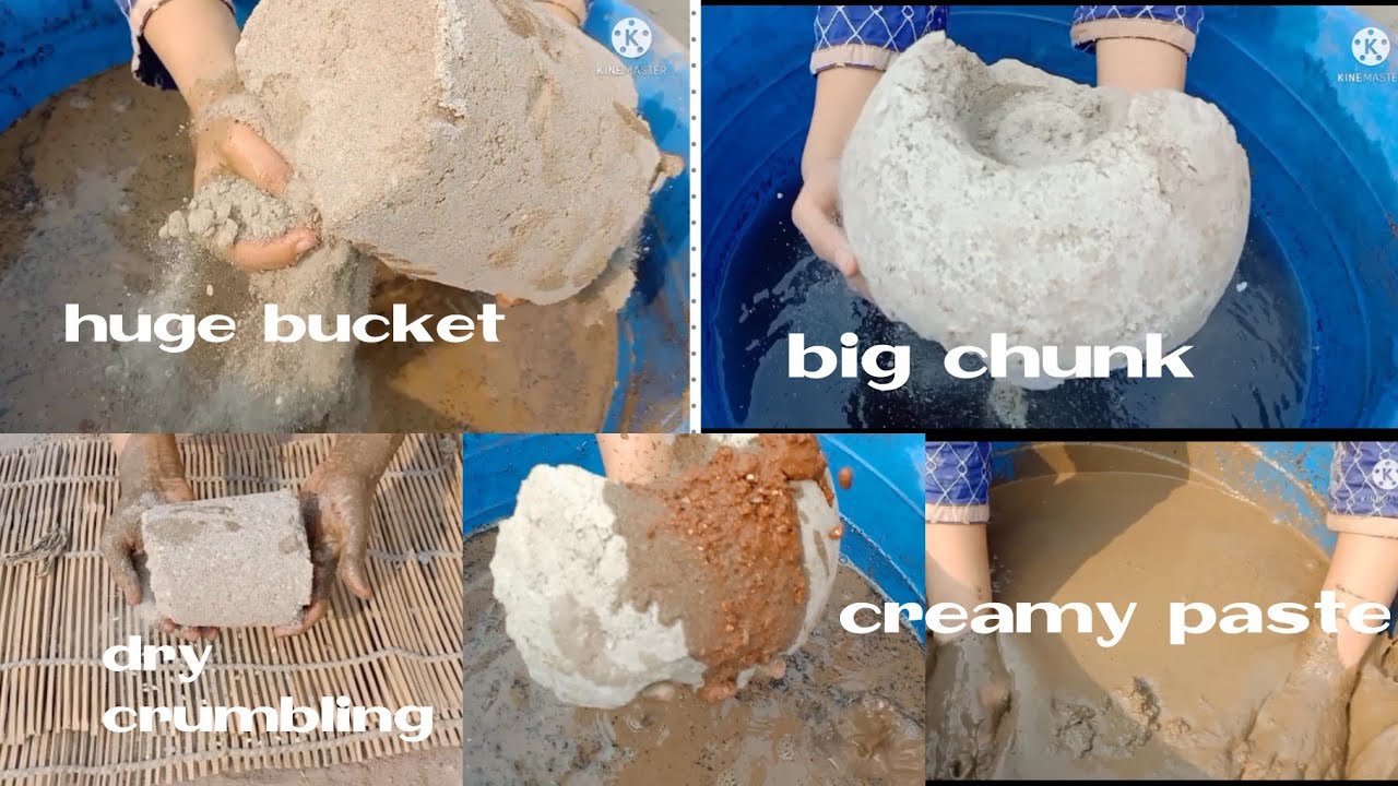 New video🥁🎊Huge buckets silky soft pure Cement sand. Wet+dry crumbling.