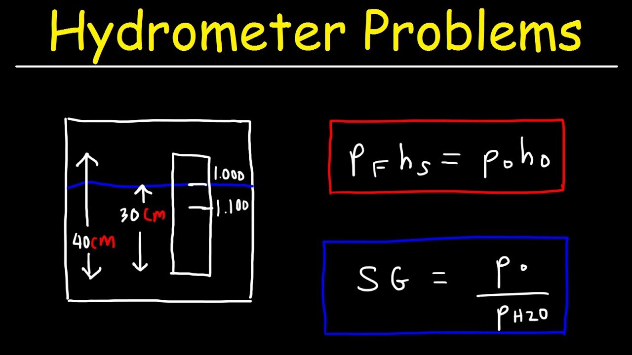 Hydrometer Physics Problems - Density & Specific Gravity Calculations