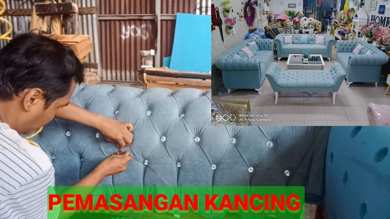 Furniture || TUTORIAL || CARA PEMASANGAN KAIN DAN KANCING SOFA JAGUAR KANCING SERIBU || #iwankaen