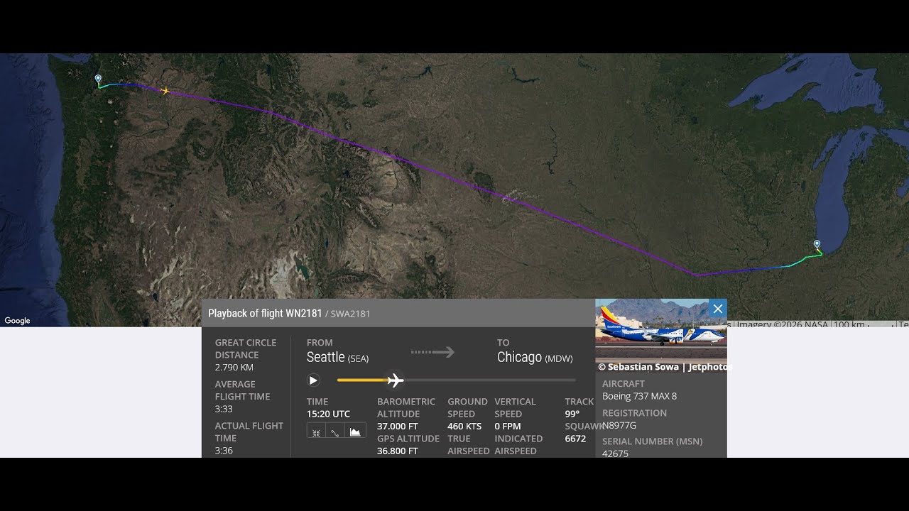 [MSFS2020] Ifly Boeing 737 MAX 8 Southwest Airlines N8977G SWA2181 KSEA-KMDW Takeoff Seattle KSEA