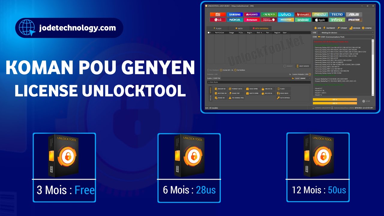 Achte Lisans UnlockTool Rapid & Sekirize | Gid Konpl&egrave; (2025)