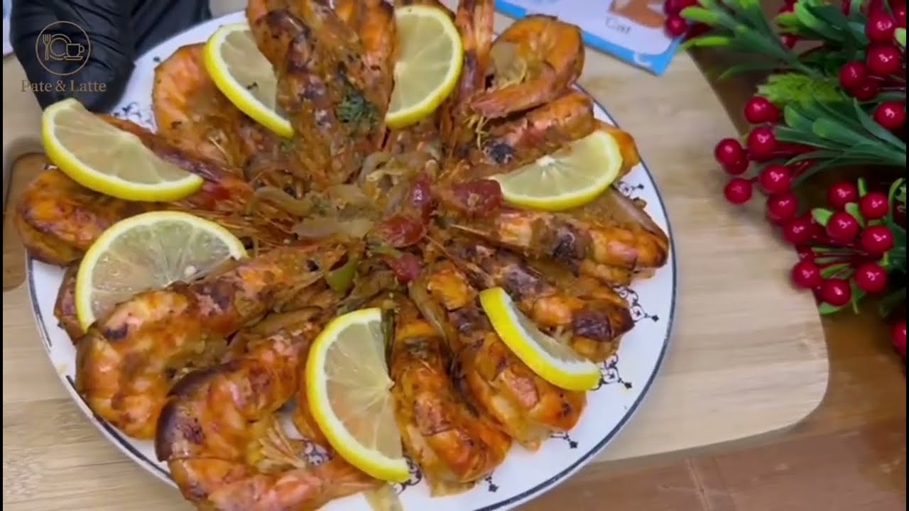 الجمبري الجامبو المشوي بالخلطة السحرية في الفرن 😍👌 لازم تجربوه!