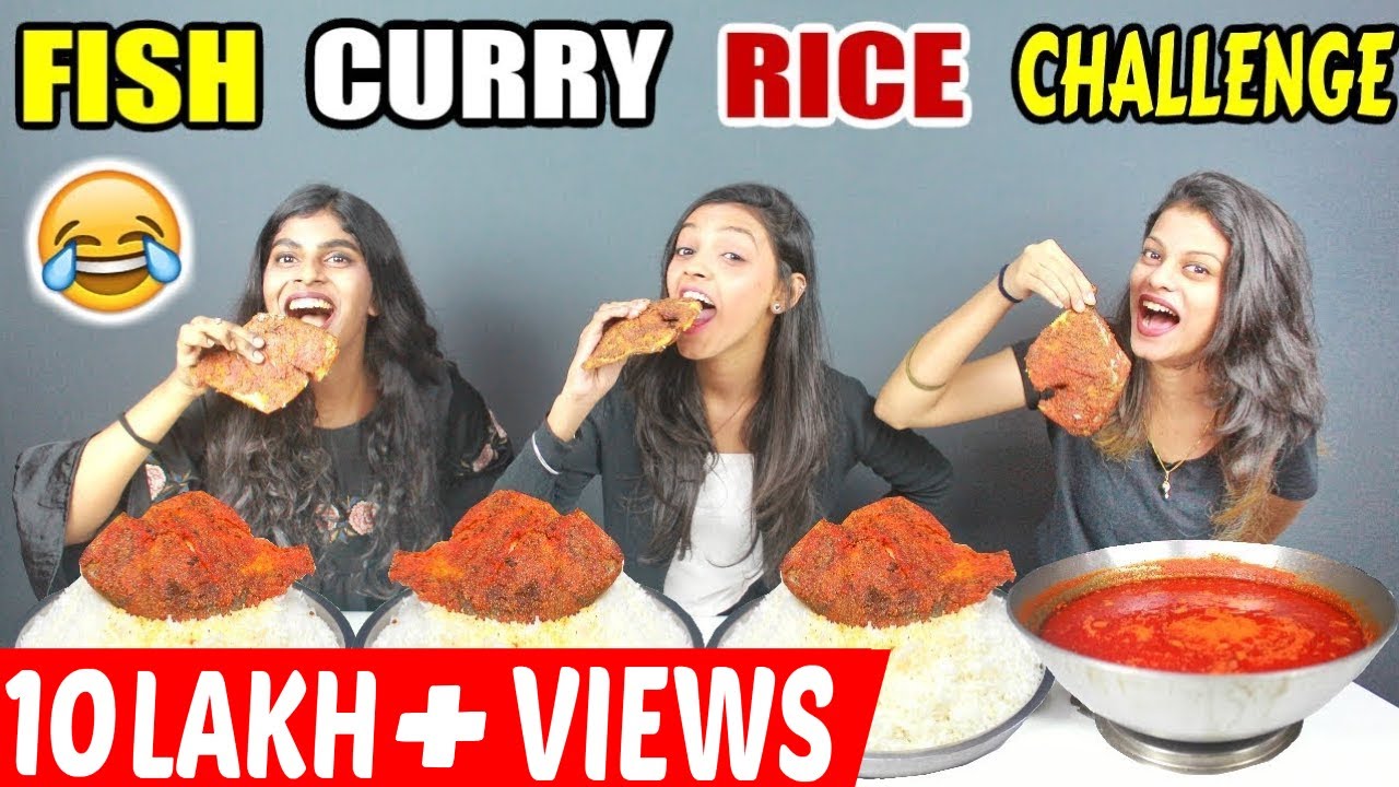 GIRLS FISH CURRY RICE CHALLENGE | SPICY FISH CURRY RICE CHALLENGE | Food Challenge in India (Ep-131)