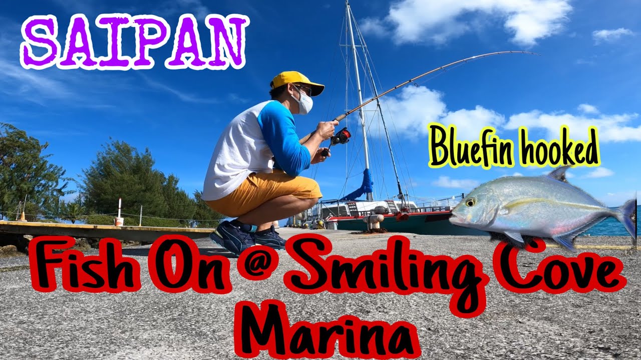 Fish On At Smiling Cove Marina | SAIPAN #saipan #bluefintrevally #saipanvlog