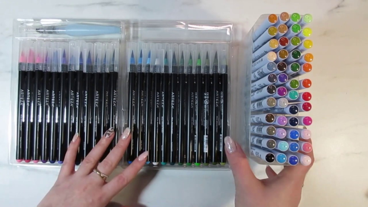Por&oacute;wnianie Arteza Real Brush Pen z ZIG Clear Color Real Brush + rozdawajka