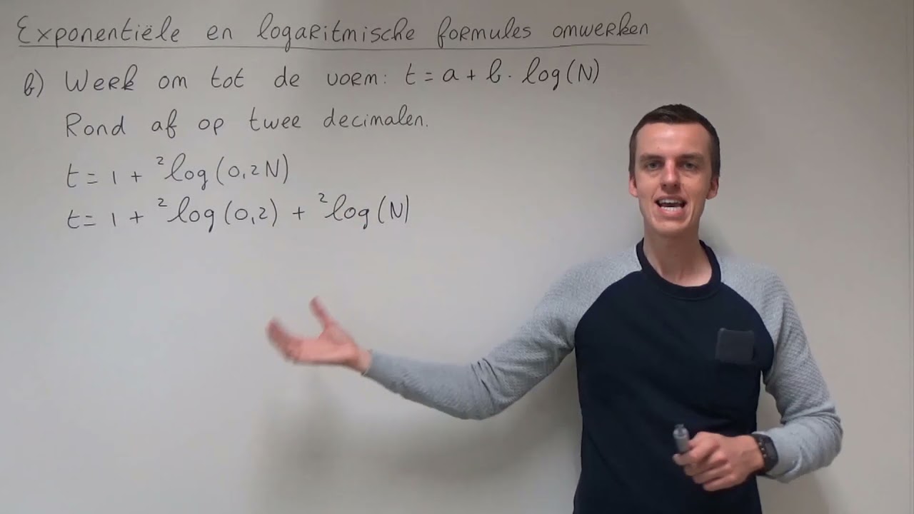 Exponentiële en logaritmische formules omwerken (VWO wiskunde B)