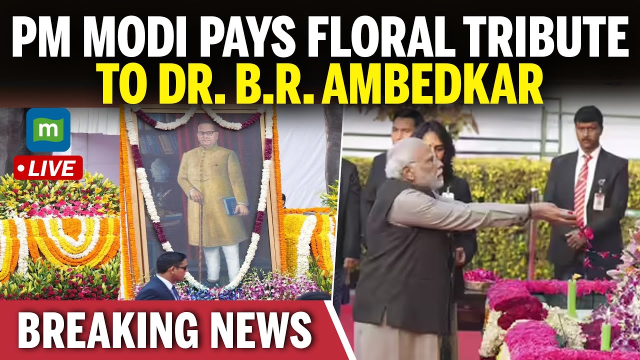 LIVE: PM Modi Pays Floral Tribute to Dr. B.R. Ambedkar on Mahaparinirvan Diwas in Parliament