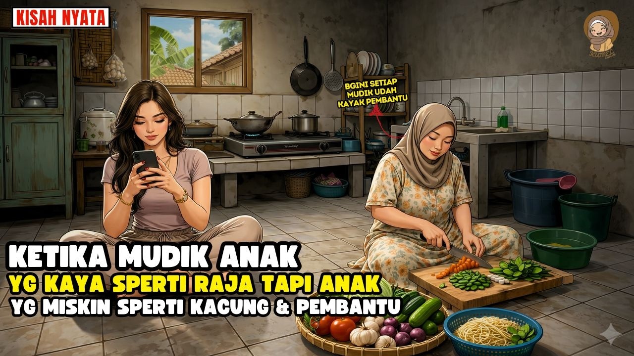KETIKA MUDIK ANAK YG KAYA UDAH KAYA RAJA TAPI YG MISKIN KAYAK KACUNG & PEMBANTU || SINETRON AZAB
