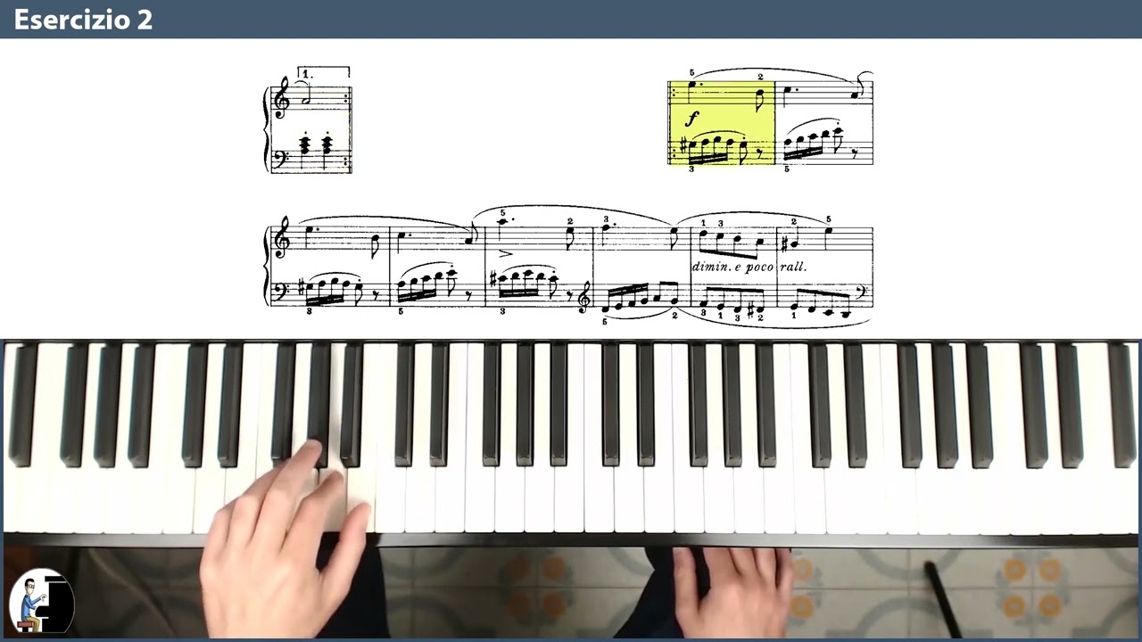 Burgmuller op.100 esercizio 2, Arabesque. Mano sinistra 60 bpm
