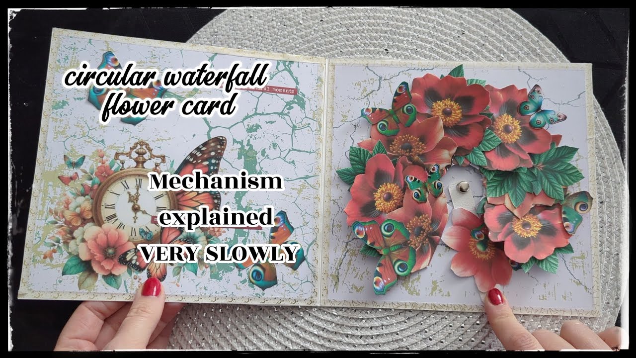 Circular WATERFALL card. Mechanism explained very slowly, on your requests ❤️ #scrapbook #popupcard
