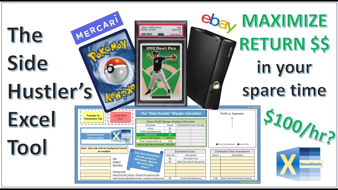 1.6 The Side Hustler's Margin Calculator - A Useful MS Excel Tool to Help You Make More Money $$$ !