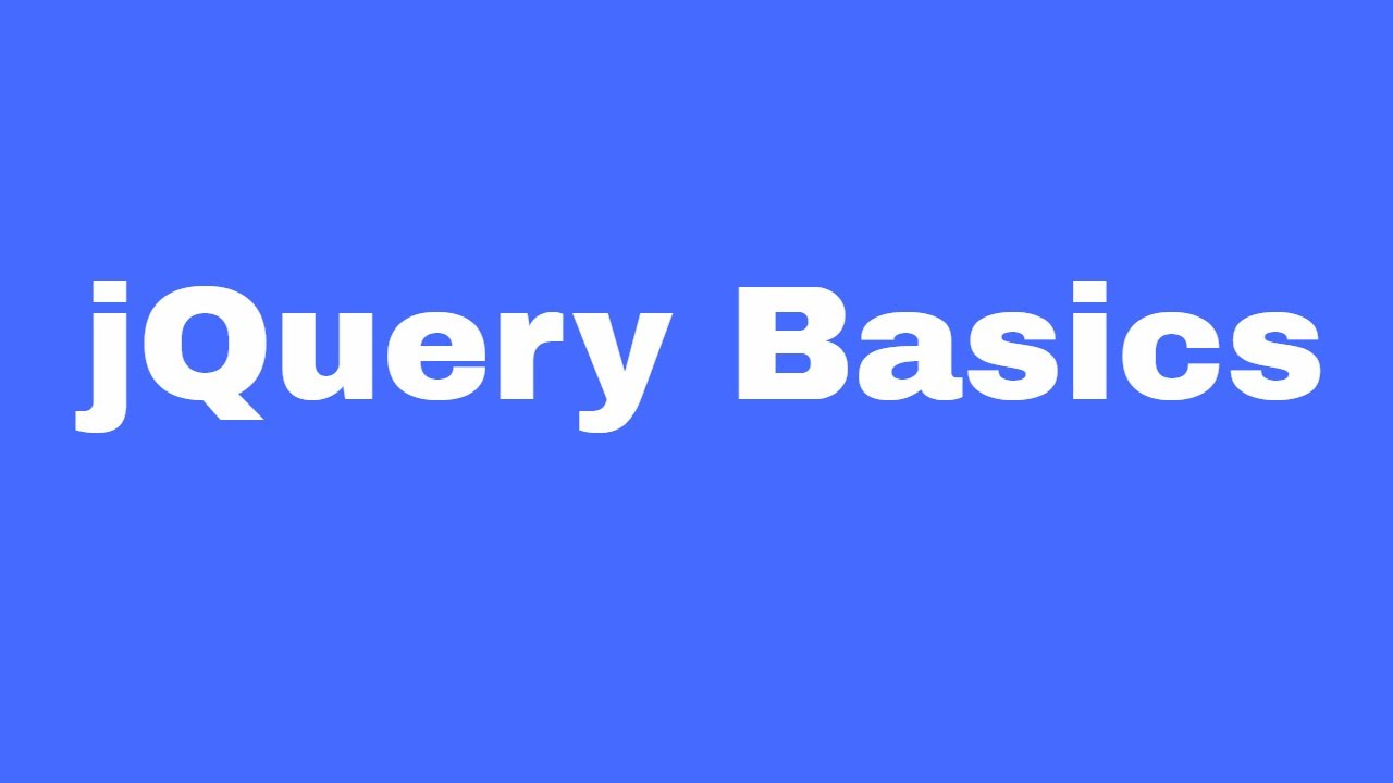 jQuery Basics