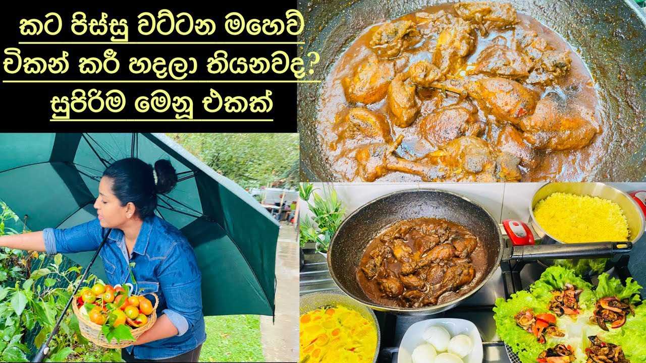 කවුරුත් නොකියන රහස් කුකුල් Chicken curry/ සමග වත්තෙ පලදාවෙන් හැදුනු සුපිරිම menu1/Chainy Fernando👸