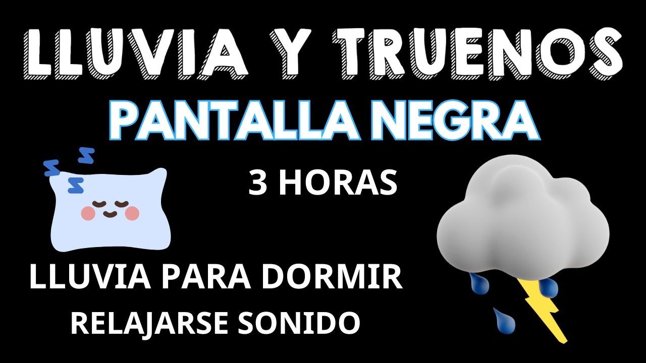 Sonido De La Lluvia En El Techo Con Trueno ⛈😴 Pantalla Negra Para Dormir Y Relajarse, Estudiar