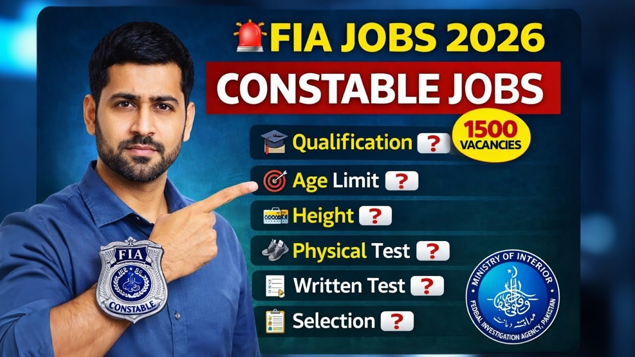 🚨 FIA Constable Jobs 2026 | Qualification, Age, Height, Test & Apply Online