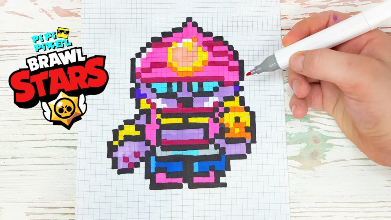 ДЖИН из ИГРЫ BRAWL STARS РИСУНКИ ПО КЛЕТОЧКАМ - PIXEL ART