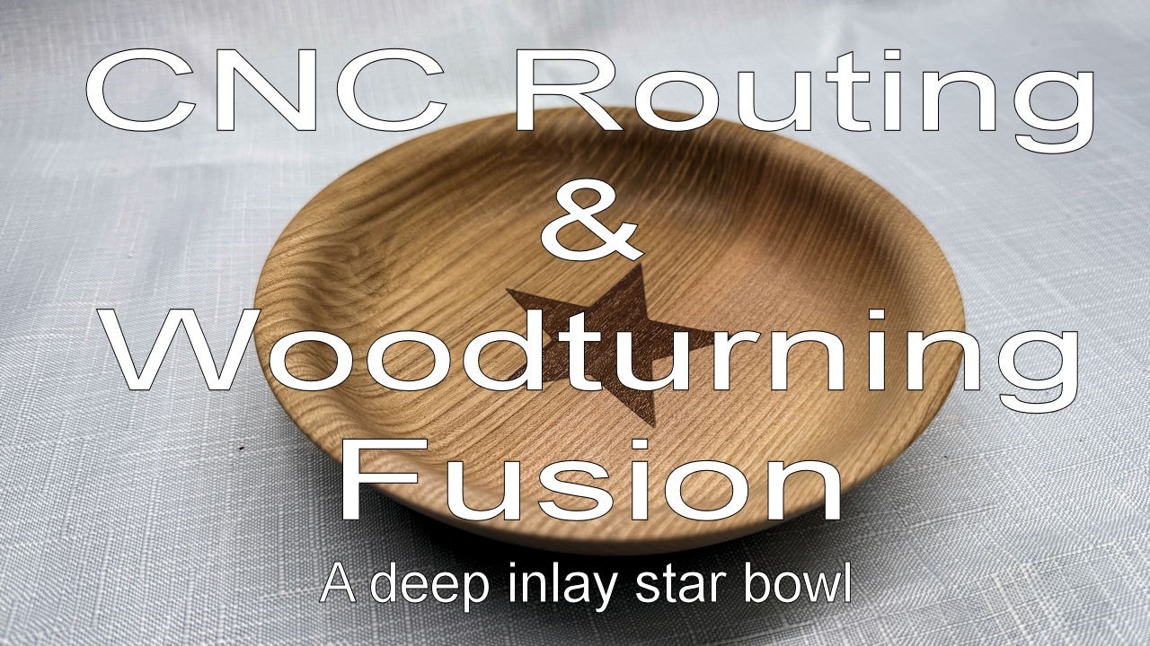 Turning a bowl with a star inlay using a CNC router and a wood lathe
