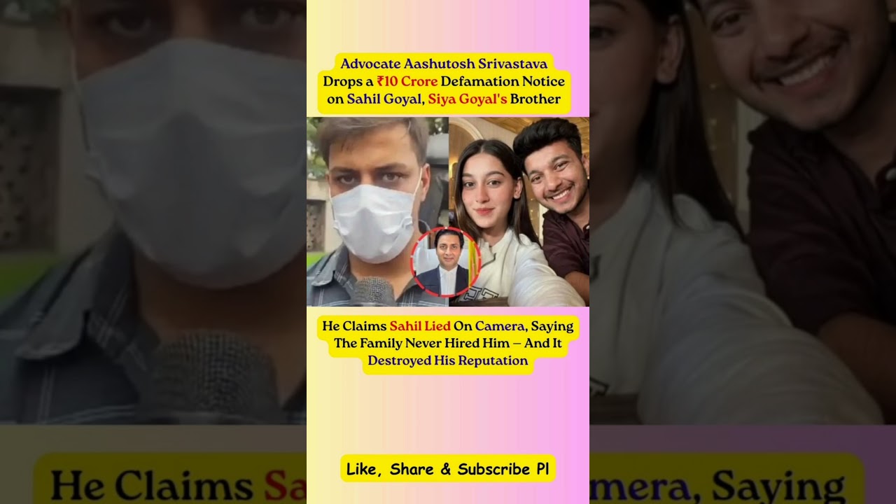Sahil Goyal SUED for ₹10 Crore! Advocate Aashutosh Srivastava's Shocking Defamation Notice #shorts