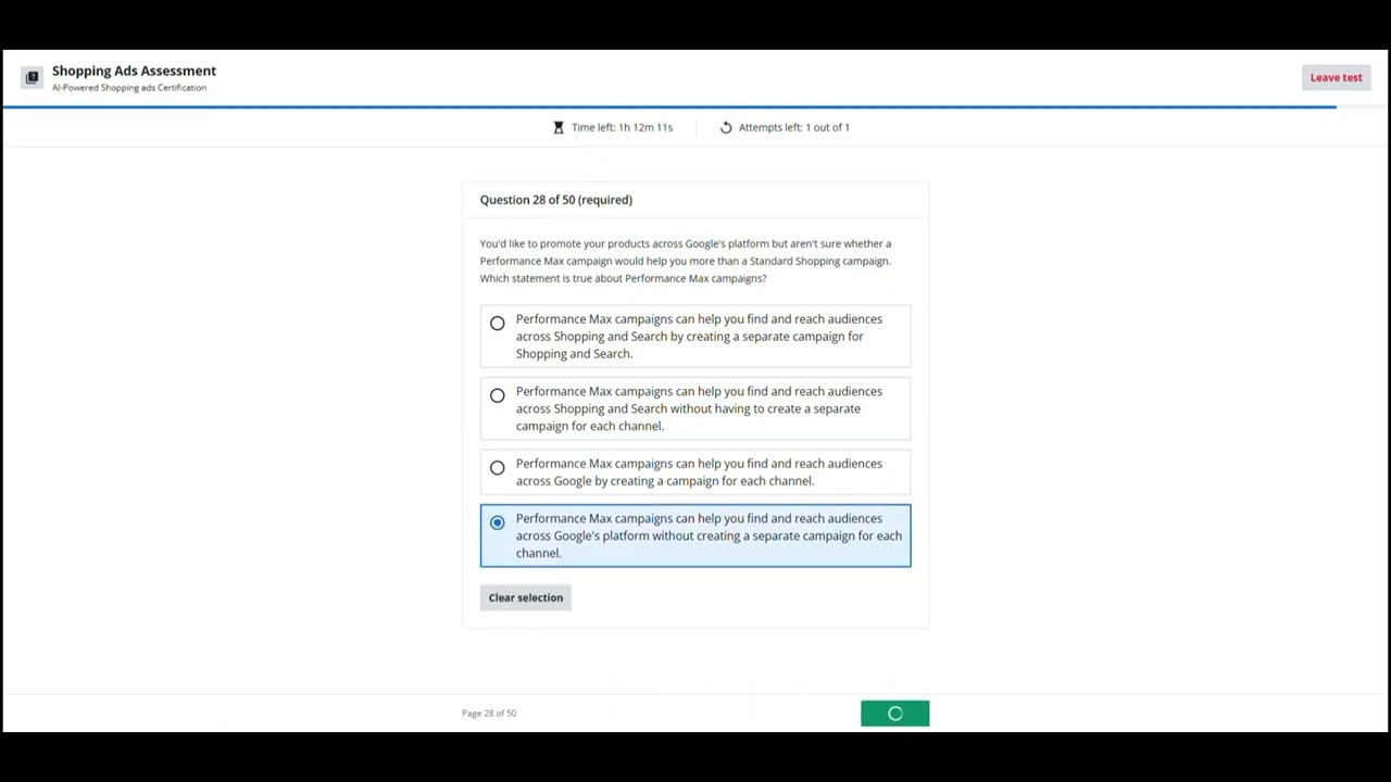 Google AI Powered Shopping Ads Certification Live Test on 04-04-2025 (Free Answers)