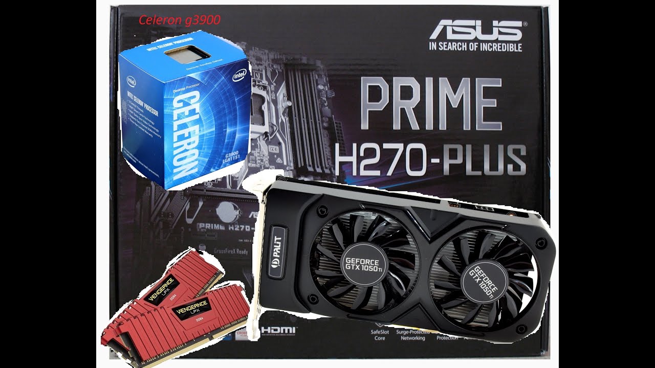 Тест Intel celeron g3900 + Palit gtx 1050 ti