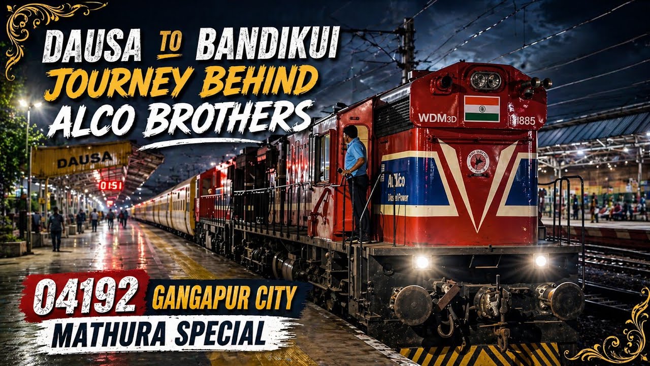 Small Journey Behind Alco Twins || Jhansi WDM3D Twins With Gangapur City Mathura Special || 