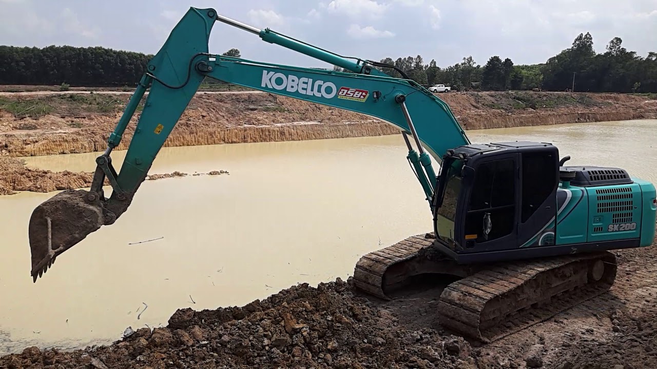 รีวิว kobelco sk200-mark-10 เครื่อง 4 สูบ hino-jo5e-ta ลุยงานแต่งขอบสระ EP.1400
