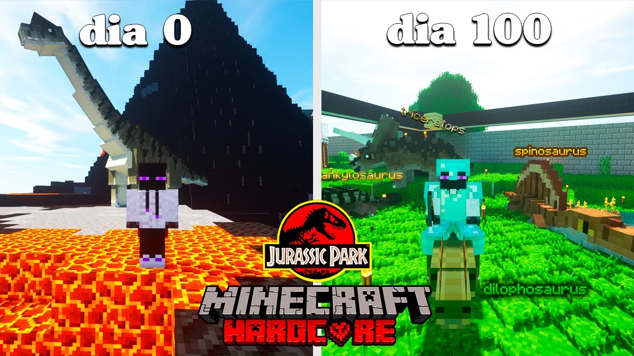 Sobreviví 100 DIAS en un mundo lleno de  DINOSAURIOS y termine construyendo un PARQUE JURASICO!!!