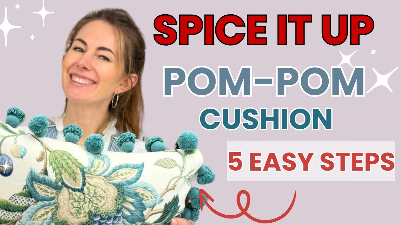 Love Pom-Poms?  Make Your Own Beautiful Cushion Cover with Trim!