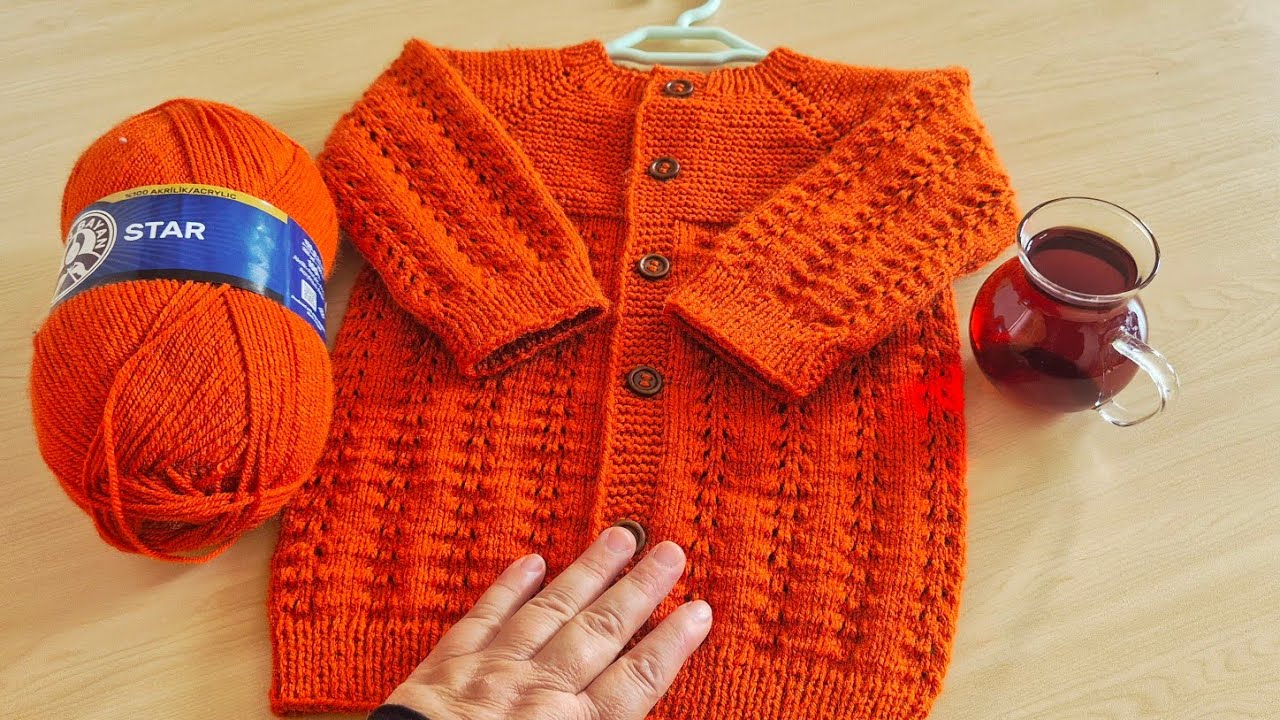 🧶 Sadece 2 Yumakla 1-2 Yaş Bebek Hırkası Yapımı (Çok Kolay)