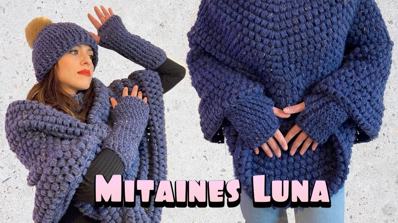 Mitaines Luna au crochet - Tuto en français Explications toutes tailles