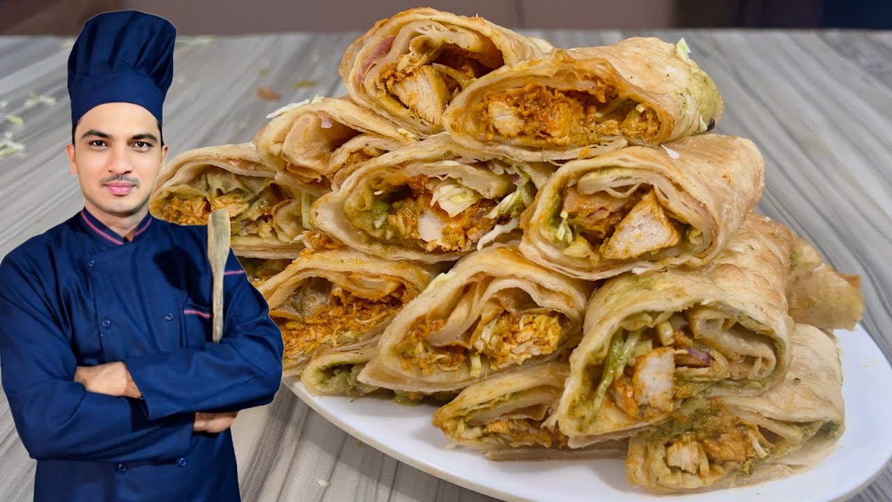 Chicken Tikka Boti Roll Recipe| Restaurant Style Chicken Roll Recipe|Chef M Afzal|