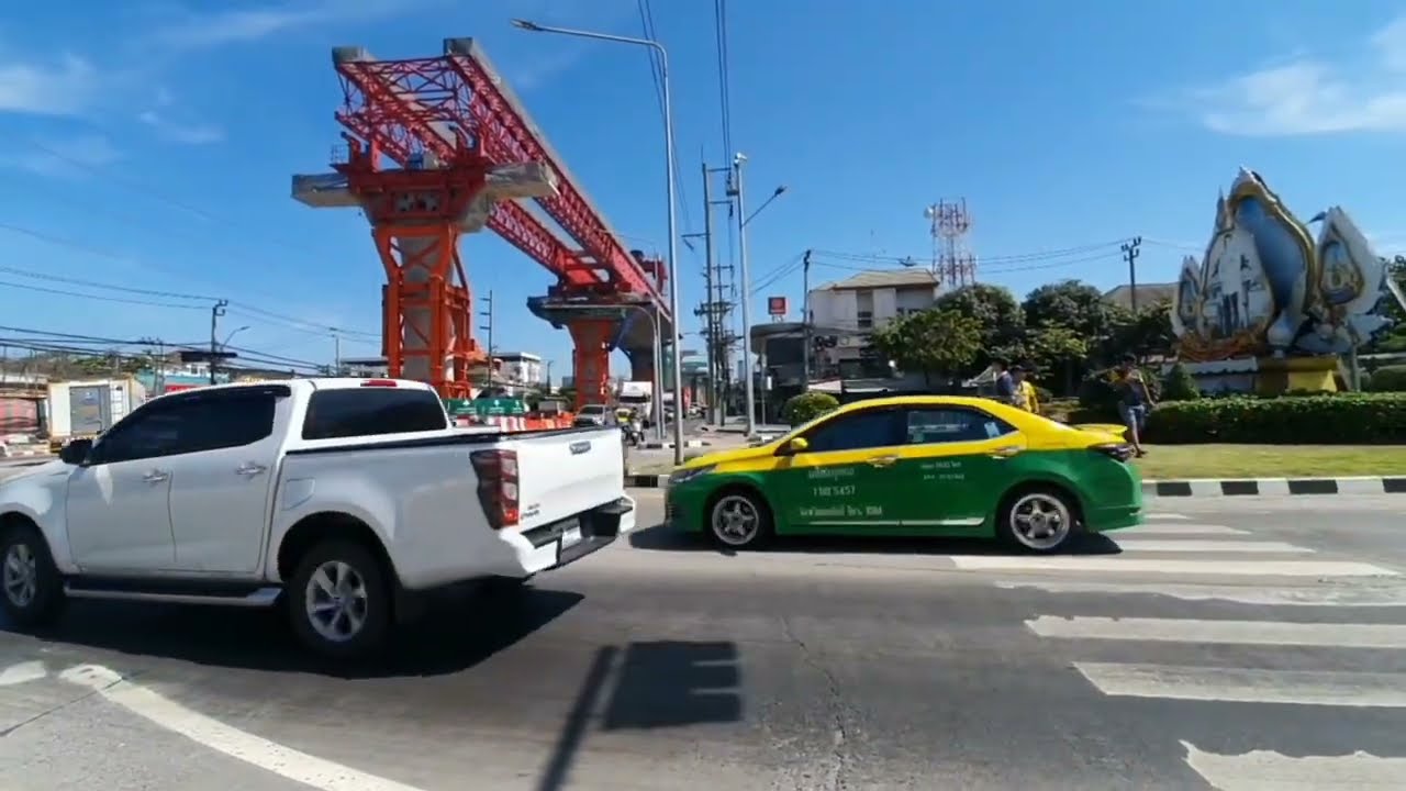 Tour at Lat Krabang Road Bangkok Thailand Area near Suvarnabhumi Airport Part 2