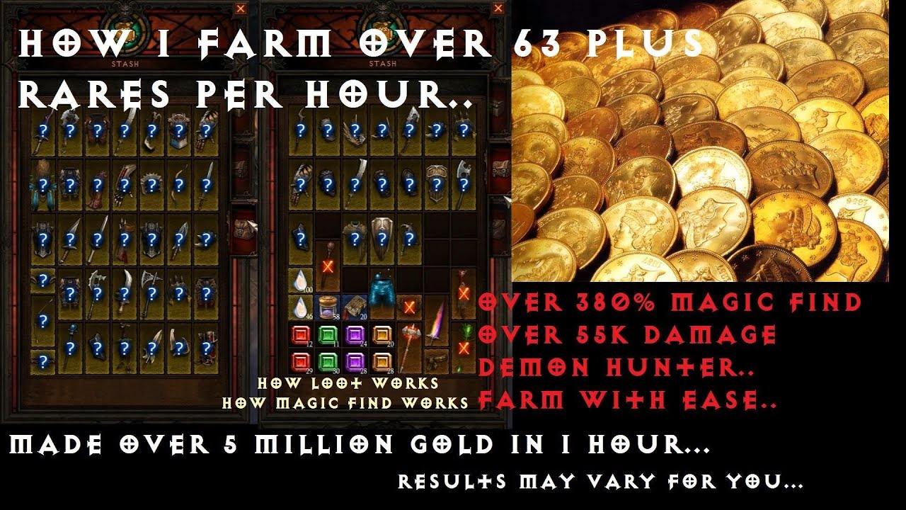 Diablo 3 - How I Farm Over 63 Rares per Hour & How Magic Find Works