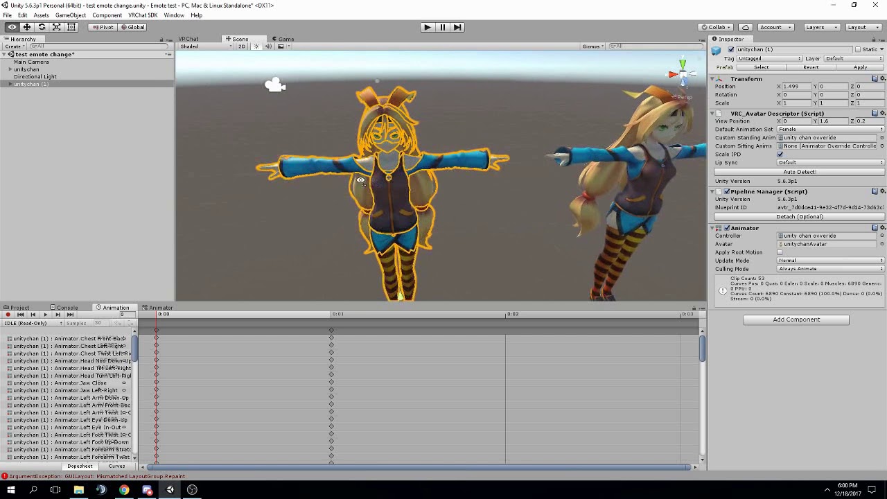 How to override emotes in VRChat with animations made in Unity