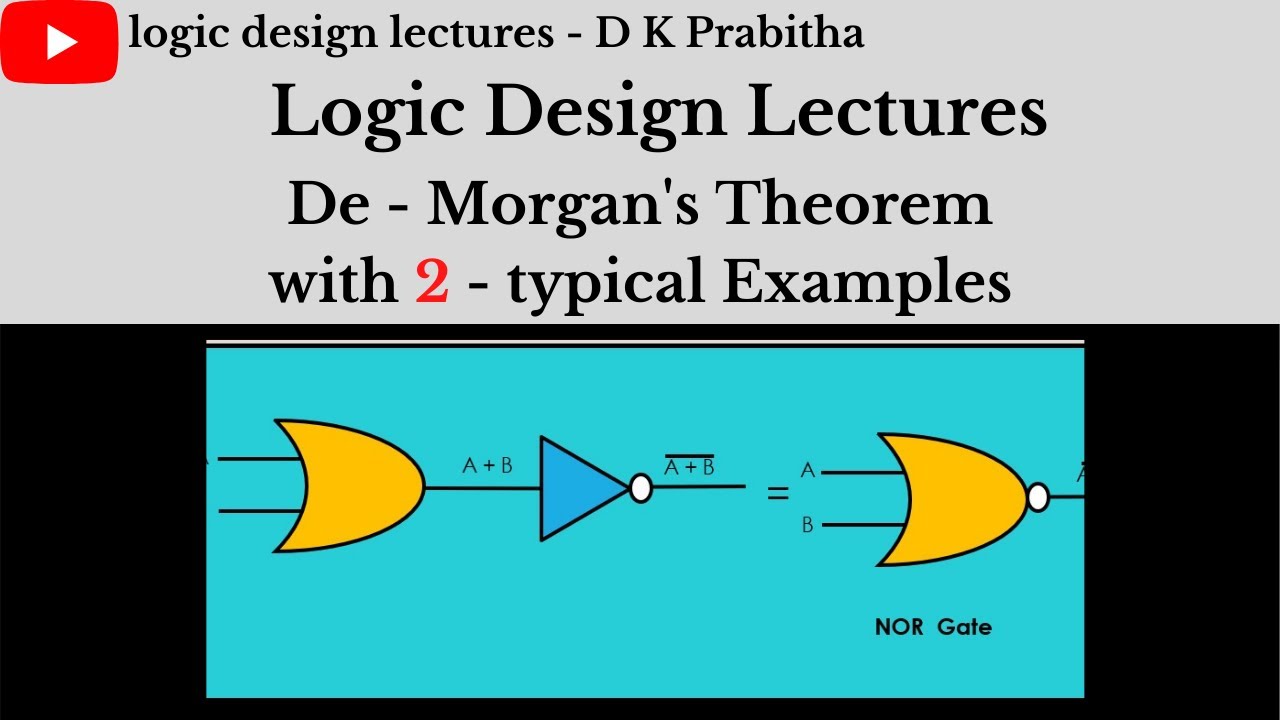 De-Morgan's Theorem/Examples/logic design lectures - D K Prabitha